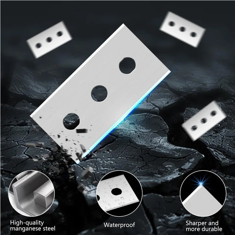 Stainless Steel Hob Scraper Kitchen Glass&Ceramic Scraper with Replacement Blades Wall Floor Window Cleaning Scraper Tools