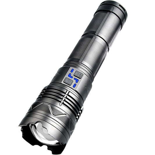 White laser high-power flashlight, strong light, outdoor charging,