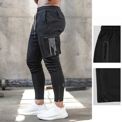 Men's Cargo Pants Gym Workout Sweatpants Tactical Training Track Pants Fitness Casual Jogger Trousers Outdoor Hiking Sport Pants