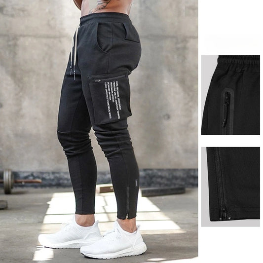 Men's Cargo Pants Gym Workout Sweatpants Tactical Training Track Pants Fitness Casual Jogger Trousers Outdoor Hiking Sport Pants