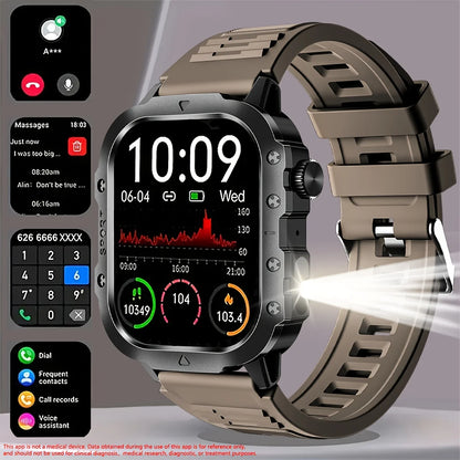 LAXASFIT 2026 New LED Men's Smart Watch Bluetooth Voice Control Multi-Sport Modes Health Monitoring Outdoor Sports Smartwatch