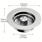 3-in-1 Stainless Steel Kitchen Sink Strainer - Pop-Up Stopper with Anti-Clogging Basket and Odor Filter, Easy Clean Drain Strain