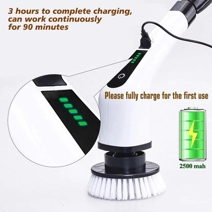 Electric Multipurpose Cleaning Brush, Power Cleaner for Kitchen Bathroom Toilet Tile Floor Shower Household Deep Cleaning Tool
