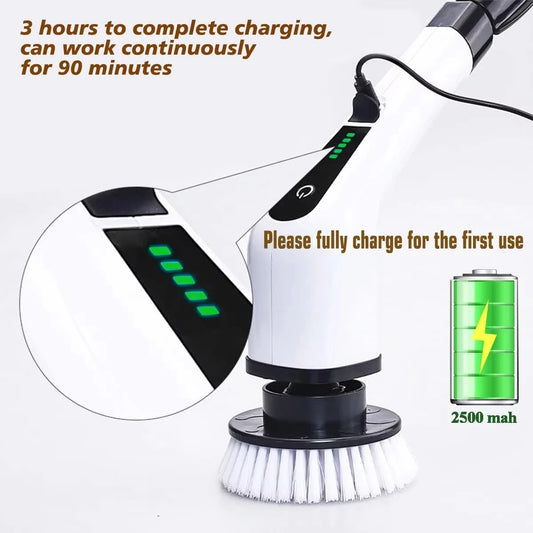 Electric Multipurpose Cleaning Brush, Power Cleaner for Kitchen Bathroom Toilet Tile Floor Shower Household Deep Cleaning Tool