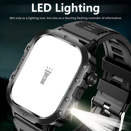 LAXASFIT 2026 New LED Men's Smart Watch Bluetooth Voice Control Multi-Sport Modes Health Monitoring Outdoor Sports Smartwatch