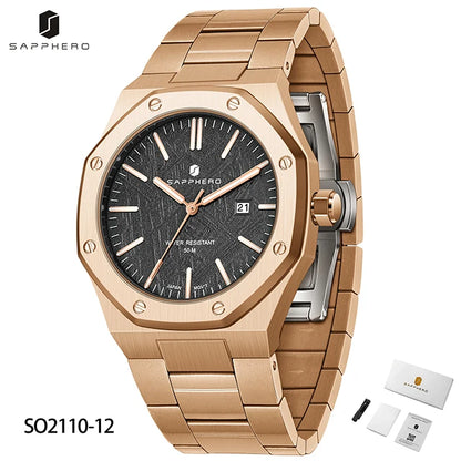 SAPPHERO Fashion Men's Watches Stainless Steel Watches Men's Business Watches Date Display Waterproof Men's Watches For Men