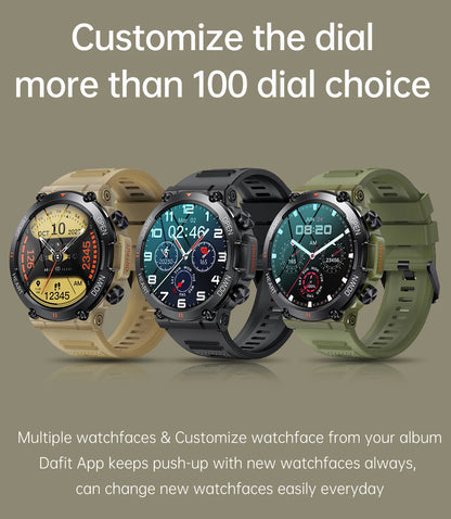 SENBONO Men's Smart Watch  Big Screen Bluetooth Call 400mAh Military Outdoor Sports Fitness Tracker Smartwatch Men Women K56