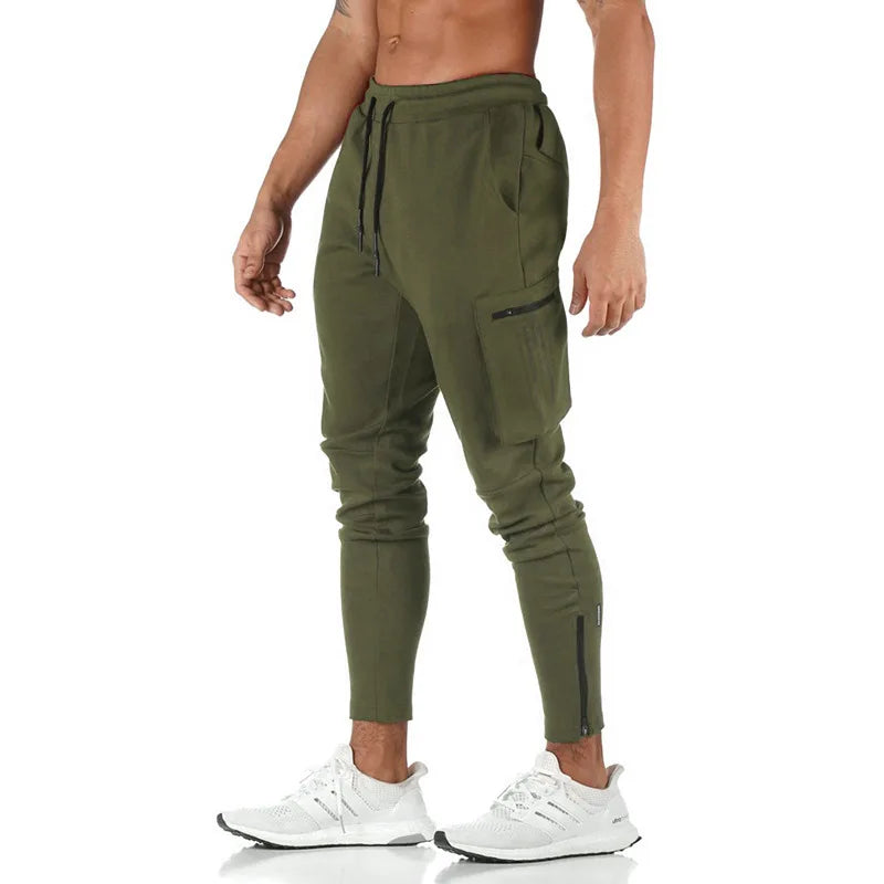 Men's Cargo Pants Gym Workout Sweatpants Tactical Training Track Pants Fitness Casual Jogger Trousers Outdoor Hiking Sport Pants