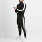 2024 cross-border Europe, America, autumn and winter new casual men's sports suit color matching men's clothing