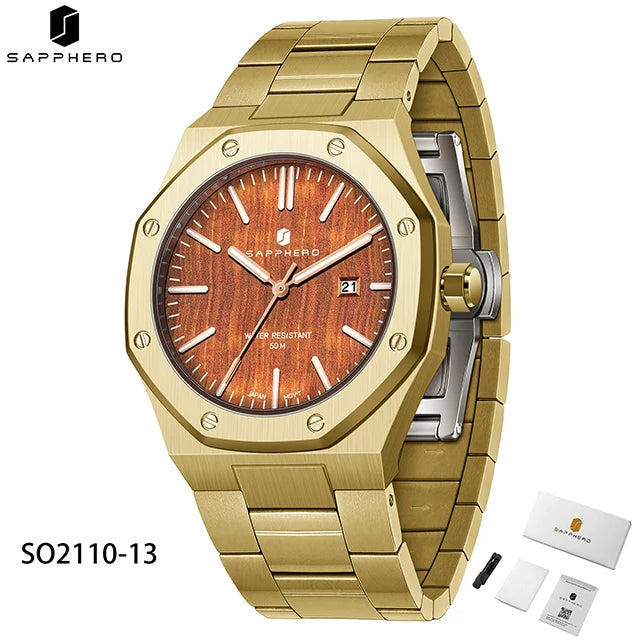 SAPPHERO Fashion Men's Watches Stainless Steel Watches Men's Business Watches Date Display Waterproof Men's Watches For Men