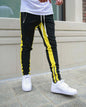 Mens Training Pants Plaid GYM Track Sweatpants Grey Joggers Breathable Stripe Fitness Male Running Sport Trousers Zipper Pockets