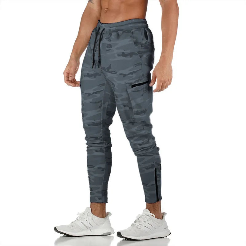 Men's Cargo Pants Gym Workout Sweatpants Tactical Training Track Pants Fitness Casual Jogger Trousers Outdoor Hiking Sport Pants