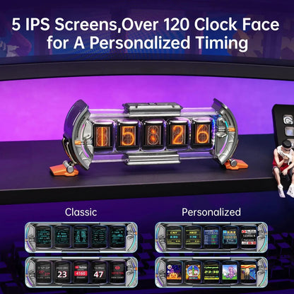Divoom Times Gate Pixel Art Gaming Setup Clock with Smart App Control, 128x128 IPS Screen Display – Perfect Home Desktop Decor