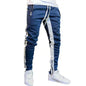   2024 New Sports Casual Pants Low Feet Zip Pocket Cotton Summer Pants Casual Men's Sports Pants Running Pants Splice Stripe Gym