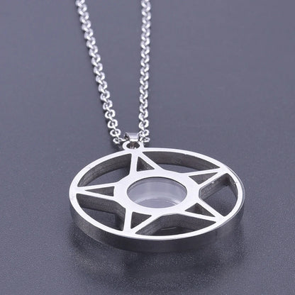 1Pc Gothic Moon Cross Round Memory Relicario Pendant Necklaces Jewelry Animal Glass Floating Cremation Ashes Locket Men Collares