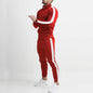 2024 cross-border Europe, America, autumn and winter new casual men's sports suit color matching men's clothing