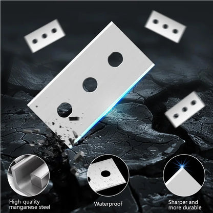 Stainless Steel Hob Scraper Kitchen Glass&Ceramic Scraper with Replacement Blades Wall Floor Window Cleaning Scraper Tools
