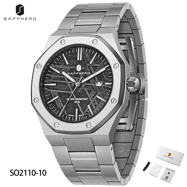 SAPPHERO Fashion Men's Watches Stainless Steel Watches Men's Business Watches Date Display Waterproof Men's Watches For Men