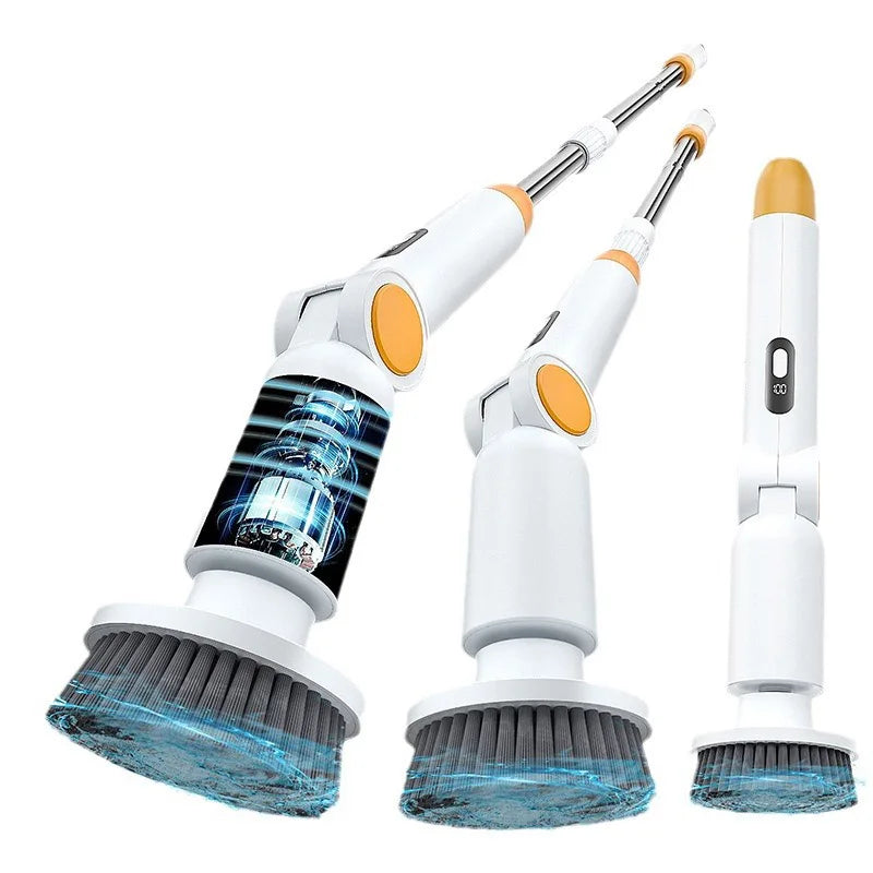 HOMEFISH NEW 8-in-1 Electric Spin Scrubber Wireless Cleaning Brush  Waterproof Bathroom Scrubber Adjustable Extension Handle