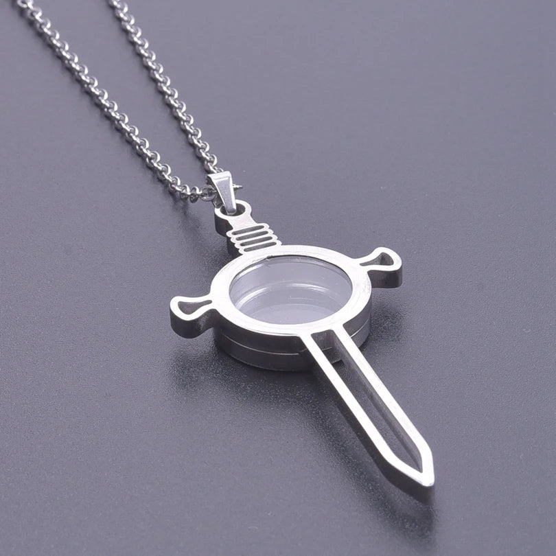 1Pc Gothic Moon Cross Round Memory Relicario Pendant Necklaces Jewelry Animal Glass Floating Cremation Ashes Locket Men Collares