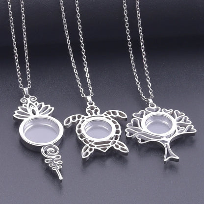 1Pc Gothic Moon Cross Round Memory Relicario Pendant Necklaces Jewelry Animal Glass Floating Cremation Ashes Locket Men Collares