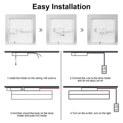 Modern LED Ceiling Lamp 18-48W Flush Mount 3000K-6000K Daylight Home Lighting for Bedroom Living Room Kitchen Hallway