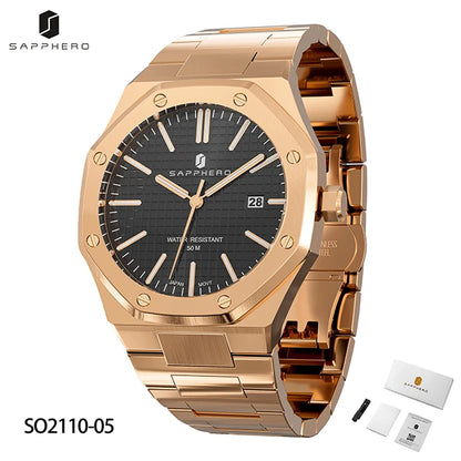 SAPPHERO Fashion Men's Watches Stainless Steel Watches Men's Business Watches Date Display Waterproof Men's Watches For Men