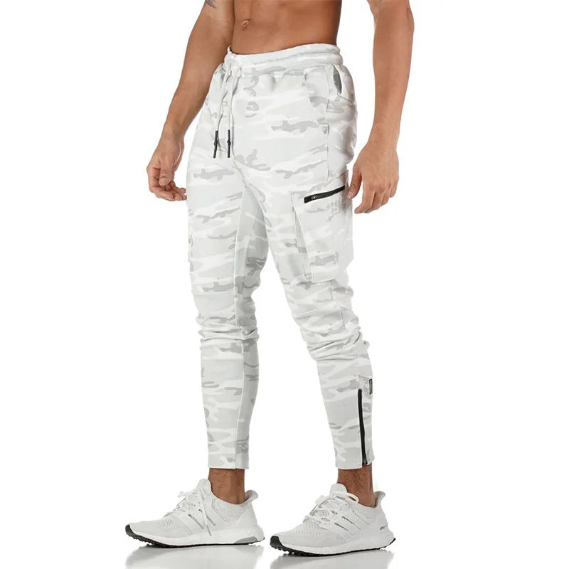 Men's Cargo Pants Gym Workout Sweatpants Tactical Training Track Pants Fitness Casual Jogger Trousers Outdoor Hiking Sport Pants