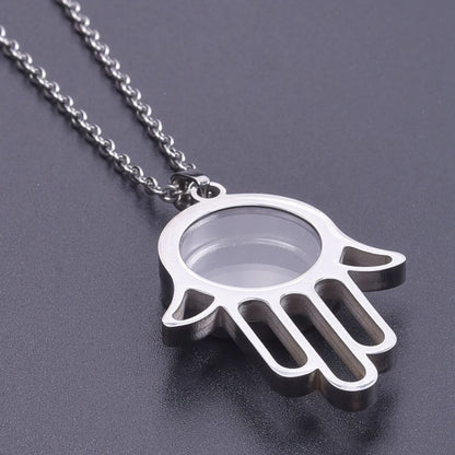 1Pc Gothic Moon Cross Round Memory Relicario Pendant Necklaces Jewelry Animal Glass Floating Cremation Ashes Locket Men Collares