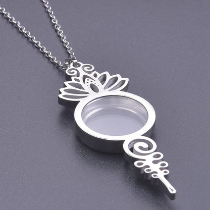 1Pc Gothic Moon Cross Round Memory Relicario Pendant Necklaces Jewelry Animal Glass Floating Cremation Ashes Locket Men Collares