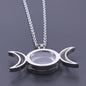 1Pc Gothic Moon Cross Round Memory Relicario Pendant Necklaces Jewelry Animal Glass Floating Cremation Ashes Locket Men Collares