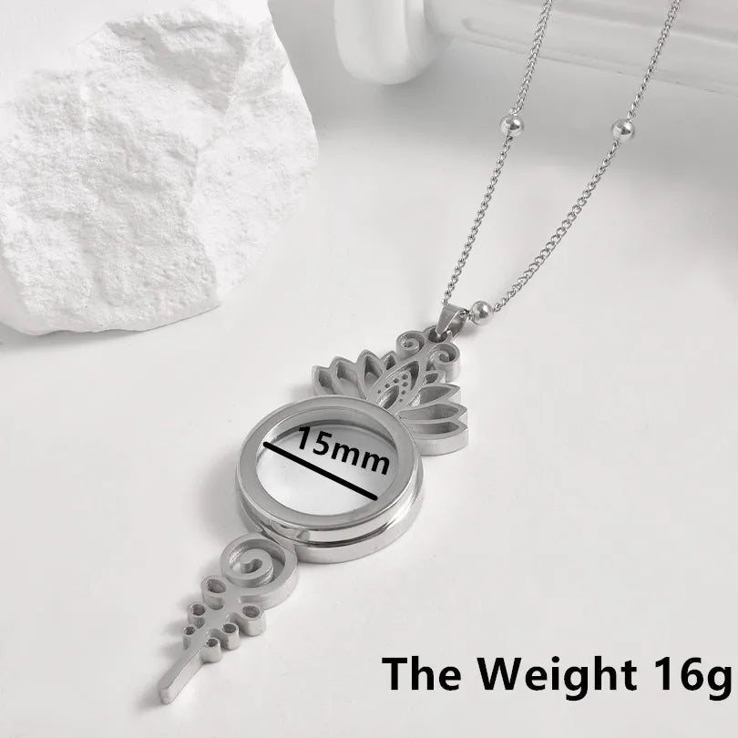 1Pc Gothic Moon Cross Round Memory Relicario Pendant Necklaces Jewelry Animal Glass Floating Cremation Ashes Locket Men Collares