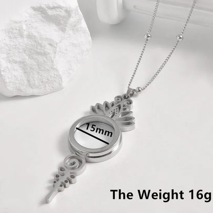 1Pc Gothic Moon Cross Round Memory Relicario Pendant Necklaces Jewelry Animal Glass Floating Cremation Ashes Locket Men Collares