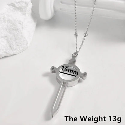1Pc Gothic Moon Cross Round Memory Relicario Pendant Necklaces Jewelry Animal Glass Floating Cremation Ashes Locket Men Collares